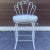 Vintage white enameled iron vanity stool with round vinyl seat cushion. Ships quickly via FedEx Home Delivery!