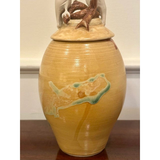 Vintage Handmade White Birds Pottery Urn/Vase/Vessel For Sale In Charleston - Image 6 of 7
