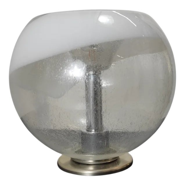 Vintage Glass Table Lamp, 1970s For Sale
