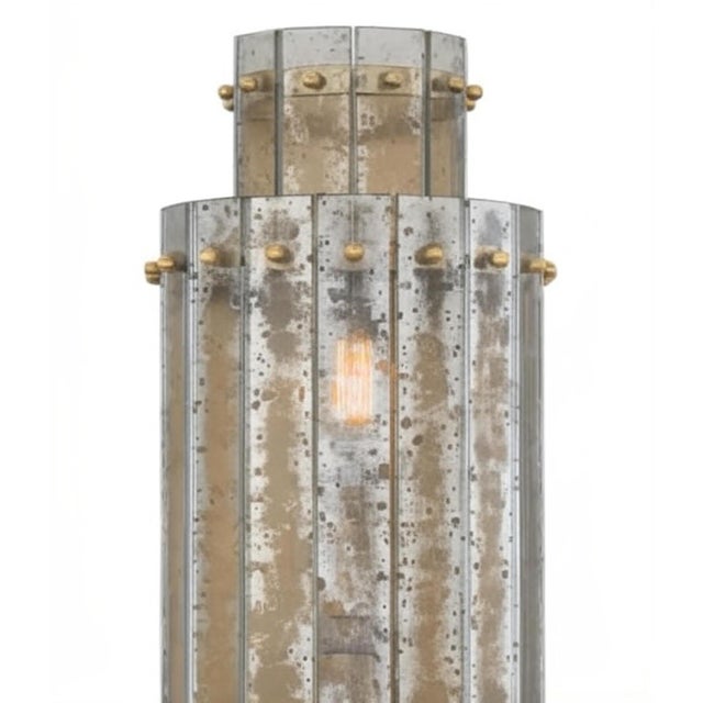 Art Deco Visual Comfort S 2651hab-Am Cadence Large Tiered Sconce in Hand Rubbed Antique Brass by Carrier and Company For Sale - Image 3 of 13
