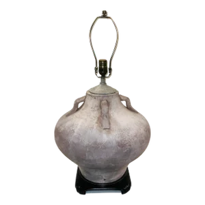 Organic Modern Large Gray Pottery Table Lamp
