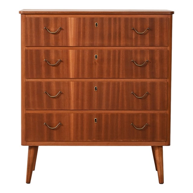 Scandinavian Mahogany Chest of Drawers, 1950s-1960s For Sale