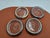 Glass coasters with plated rims, 1960s-1970s, Italian, Leonard, dimensions: height 2.1 cm, diameter 10 cm.