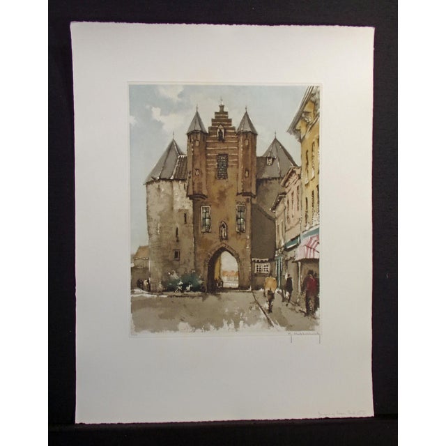 Vintage Aquatint Etching by Roger Hebbelinck Hand signed, titled and numbered by the artist in pencil Limited Edition...