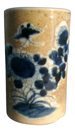 19th Century Chinese Porcelain Cylindrical Brush Pot Vase with Crackle Glaze