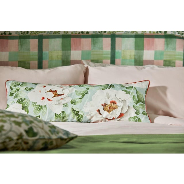 Contemporary Harlequin Florent Fabric in Seaglass/Clover/Rosehip For Sale - Image 3 of 4