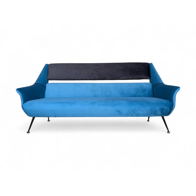Textile Mid-Century Velvet Sofa, 1960s For Sale - Image 7 of 7