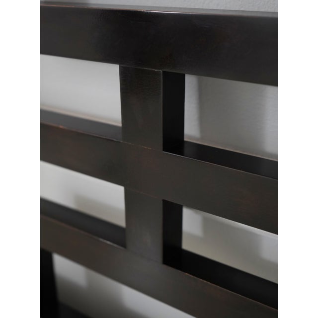 Black Century Black Painted Queen Size Headboard For Sale - Image 8 of 10