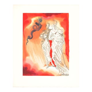 1963 Dalí Divine Comedy Engraving Enfer Canto 17 "La Fraude (The Fraud) For Sale