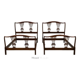 Mahogany Antique Twin Beds - A Pair For Sale