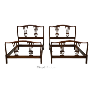 Mahogany Antique Twin Beds - A Pair