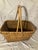 Vintage American Made Basket. Handwoven Large Natural Market Basket With a Classic Rectangular Shape and Arched Handles. Rustic and Elegant For Sale - Image 6 of 11