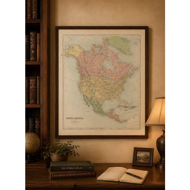 Antique North America Map from Bartholomew, 1884 For Sale - Image 9 of 10