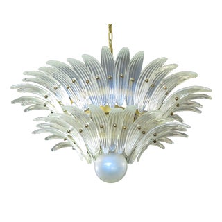Murano Chandelier with Opal Iridiscent Glass, 1990s For Sale