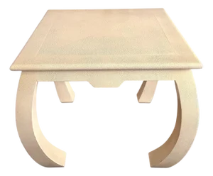 1970s Embossed Leather Square Table Karl Springer