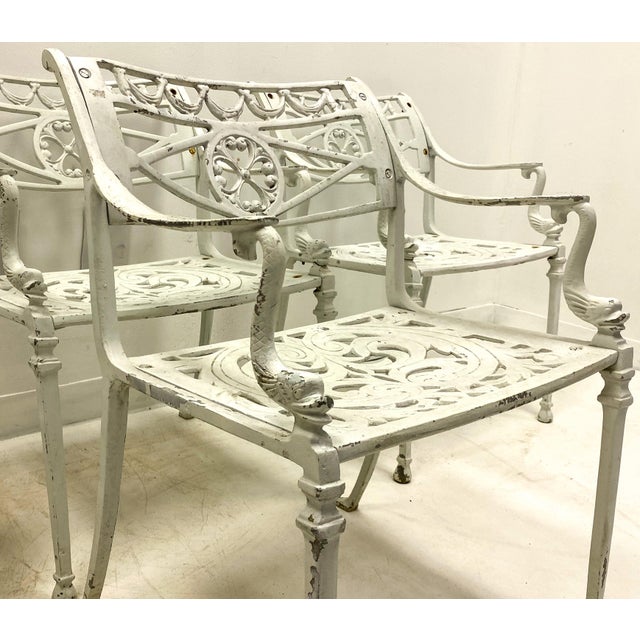 Set of 4 Cast Aluminum Garden Chairs With Dolphins | Chairish (640 x 640 Pixel)