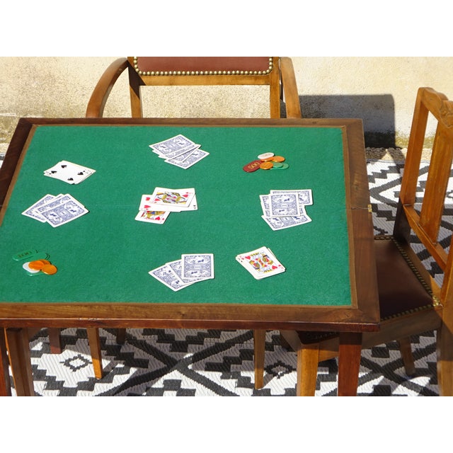Wood Antique Game Table in Walnut, 1800s For Sale - Image 7 of 18