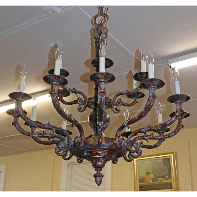 Bronze French Style Bronze 18 Light Chandelier by Mariner Model 18430 Royal Heritage For Sale - Image 8 of 17
