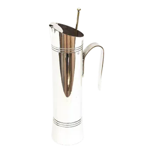Vintage Italian Signed Silver Plate Martini Pitcher With Long Spoon