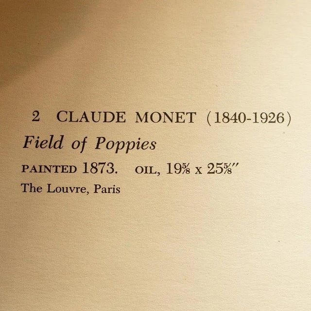 The School of Paris 1955 After Claude Monet "Poppies" Vintage Impressionist Print For Sale - Image 3 of 5