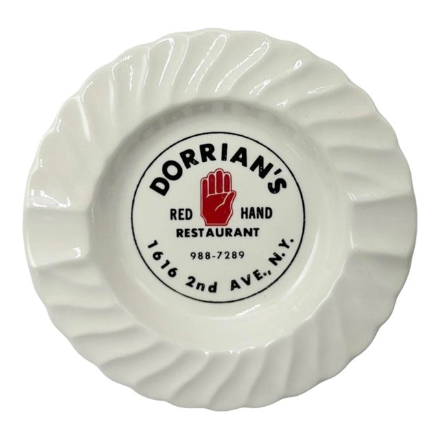 Vintage Dorrian's Red Hand Nyc Restaurant Bar Ashtray For Sale