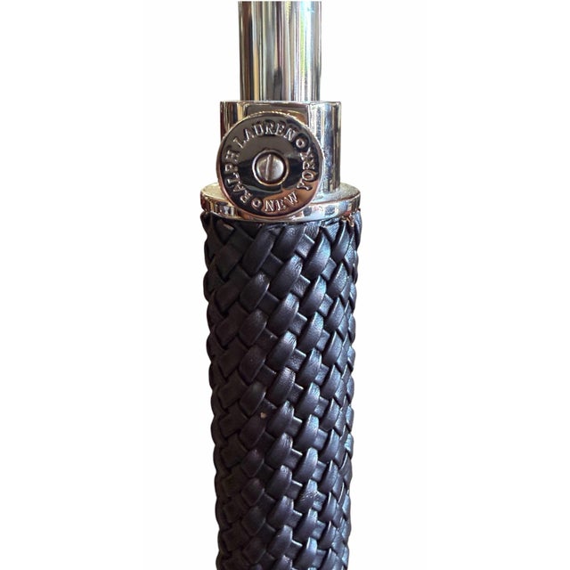 Ralph Lauren Ralph Lauren Braided Leather and Polished Nickel Floor Lamp For Sale - Image 4 of 5