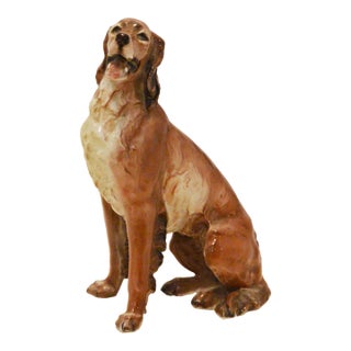 Mid-Century Rosenthal Porcelain Seated Irish Setter Figurine – Kunstabteilung Selb – Circa 1940s–1950s For Sale