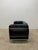 Black leather and chrome plated tubular steel LC2 two-seater loveseat, designed by Le Corbusier, Pierre Jeanneret, and...