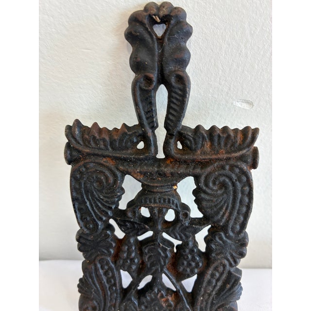 Mid 20th Century Vintage Cast Iron Grape and Vine Trivet For Sale - Image 5 of 8