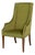 Sloped Arm Green Velvet Dining Chair in Olive, Host Chair For Sale
