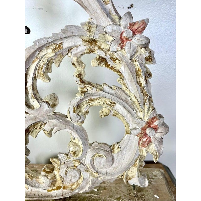 Pair of 19th Century Italian Rococo Carvings on Wood Bases, Distressed For Sale - Image 10 of 17