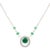 1.63 Ct Beaded Emerald Halo Diamond Chain Necklace in 18k Solid Gold For Sale