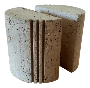 Italian Travertine Bookends by Fratelli Mannelli for Raymor