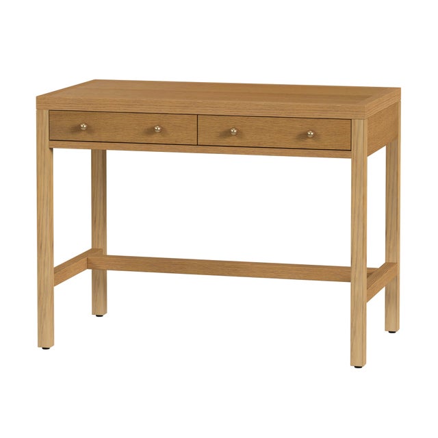 Wood Nora 40 in. W Rectangular Wood 2 Drawer Writing Desk, Light Natural For Sale - Image 7 of 7