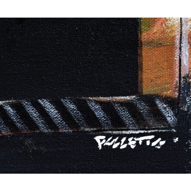 Textile Abstract Expressionist Composition on Black by Ross H. Pollette For Sale - Image 7 of 7