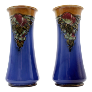 1922-1927 Pair of Arts & Crafts Vases by Royal Doulton, England
