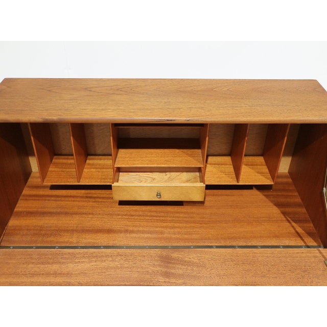 Mid Century Modern Vintage Teak Bureau Secretaire Desk by S Form Danish Style For Sale In Greensboro - Image 6 of 10