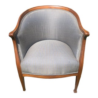 Antique Biedermeier Blue Chair For Sale
