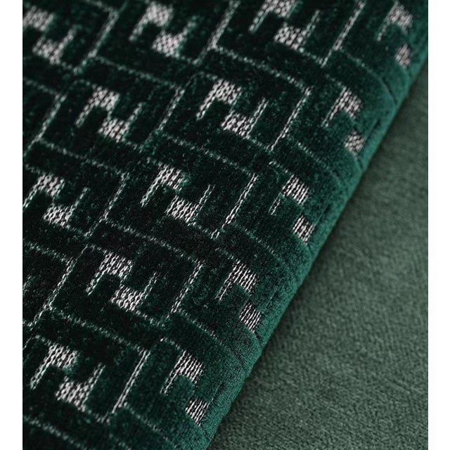 Transitional Dark Green Velvet Plush Lumbar Pillow, 11" X 19" Inches For Sale - Image 3 of 6