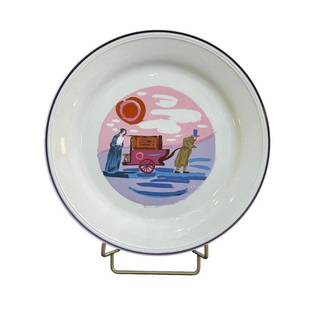 Pink Decorated Plate from Longaretti, 20th Century For Sale - Image 8 of 8