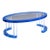 Transparent Blue Acrylic Oval Coffee Table With Clear Base For Sale