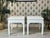 Faux Rattan Woven Linen "Leta" Arched Side Tables by Made Goods - Pair For Sale - Image 12 of 15