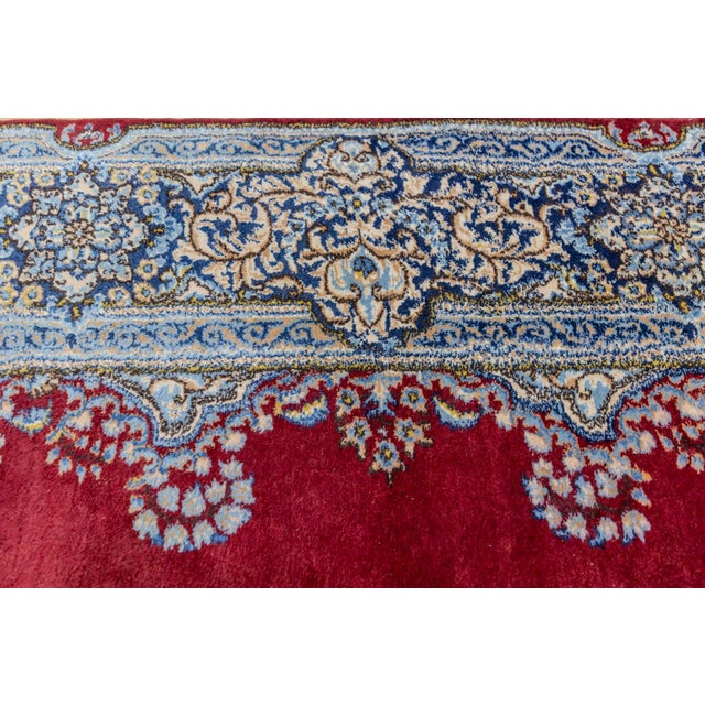 Middle Eastern Hand-Knotted Kirman Rug For Sale - Image 5 of 14