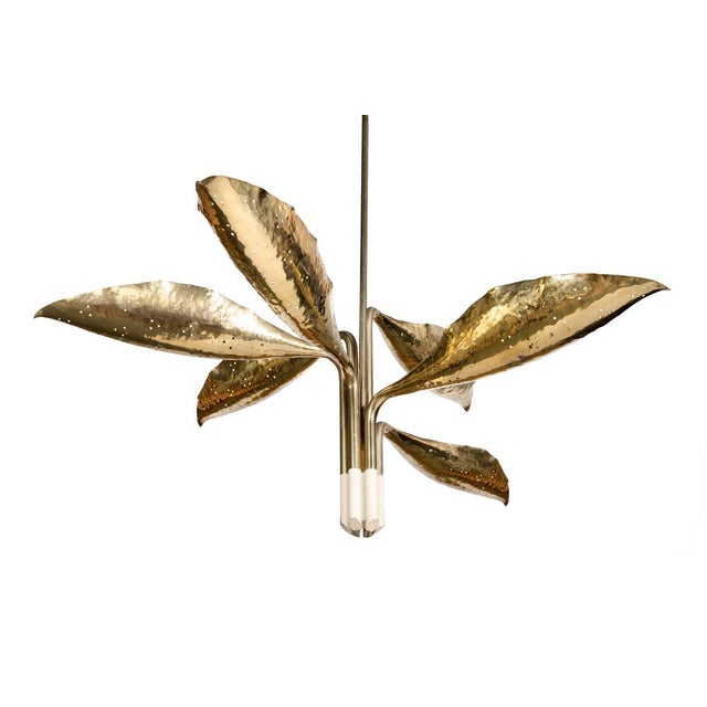 Arredoluce Hammered Brass Pendant Light by Angelo Lelii for Arredoluce, 1950s For Sale - Image 4 of 6
