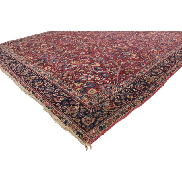 74286 Extra-Long Antique Persian Mashhad Runner, 05'07 x 22'00. Rich in color, texture and beguiling ambiance, this hand...