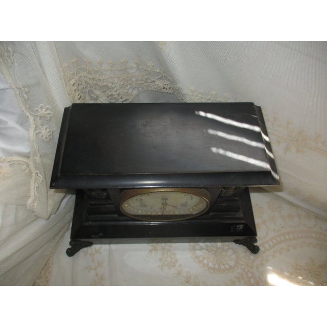 Metal 1900s Ansonia Cast Iron Mantel Circus Clock With Elephant Heads For Sale - Image 7 of 8