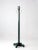 A vintage wooden wall-mounted coat rack featuring a rich teal-green finish and four silver-tone double hooks. The...