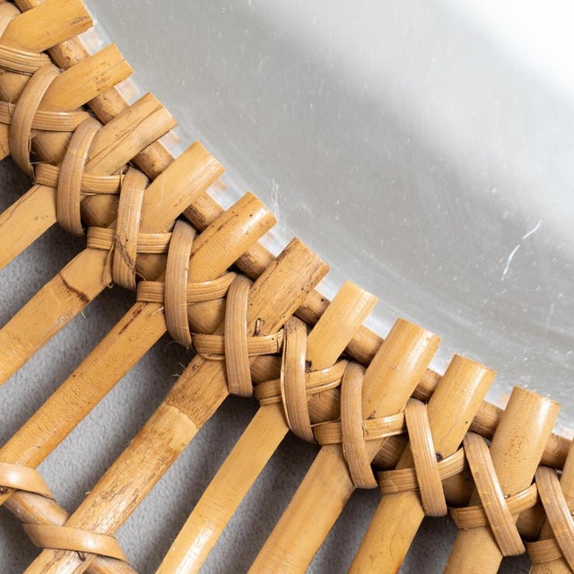Brown Mid-Century Modern Mirror Bamboo Rattan Handcrafted, 1960s For Sale - Image 8 of 10
