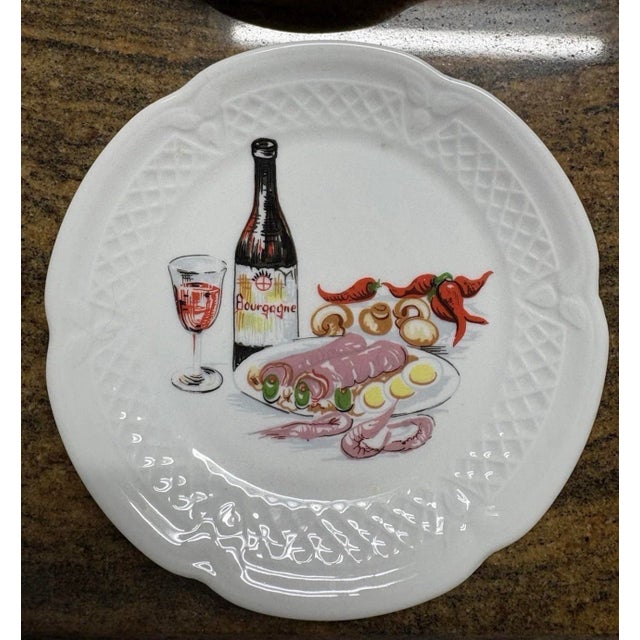 1990s Philippe Deshoulières “Edition Louiroux” French Porcelain Dessert Plates – Set of 5 For Sale - Image 4 of 8