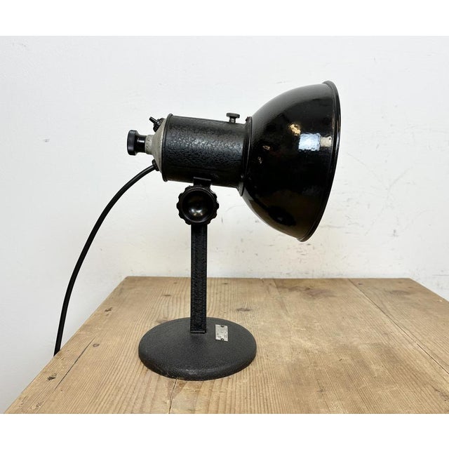 Vintage Black Enamel Table Lamp, 1950s For Sale - Image 13 of 18